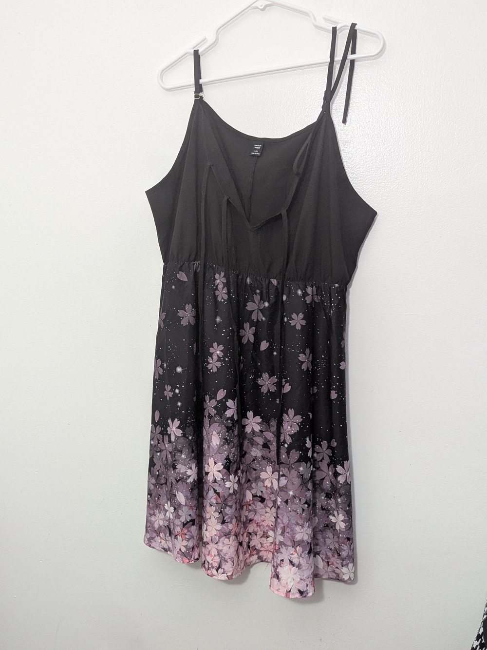 2 SHEIN Dresses - 1 Purple & Lavender Floral Ombre Mini Dress And 1 W Strawberri